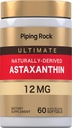 Piping Rock Astaxanthin 12 mg → 60 Softgel Capsules → 摘录 补充 → Gluten Free, 非 GMO
