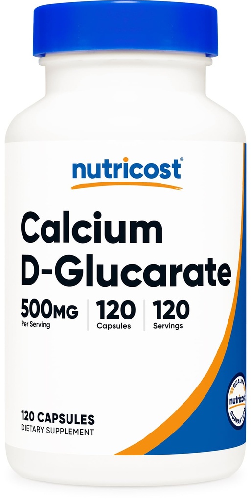 营养成本 Calcium D-Glucarate 500mg, 120 Capsules - Gluten Free, 非GMO, 植物友好型