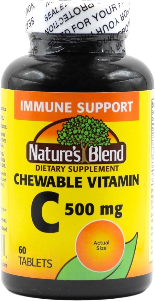 可口味维生素C. 极品味低糖必需维生素,不会促进牙齿腐烂. 500mg,60平板电脑.