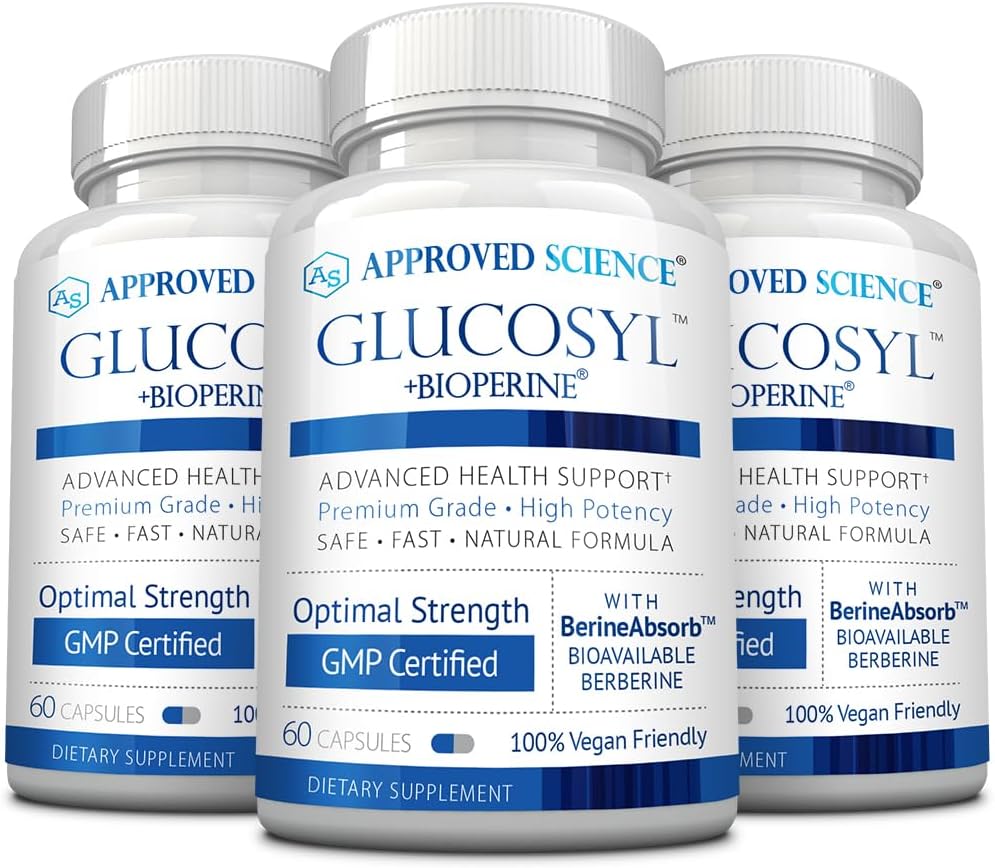 核准的科学Glucosyl补充剂 -- -- 250毫克柏柏尔林、Mulberry、水桂 -- -- 60枚Vegan Capsules -- -- 包装3枚