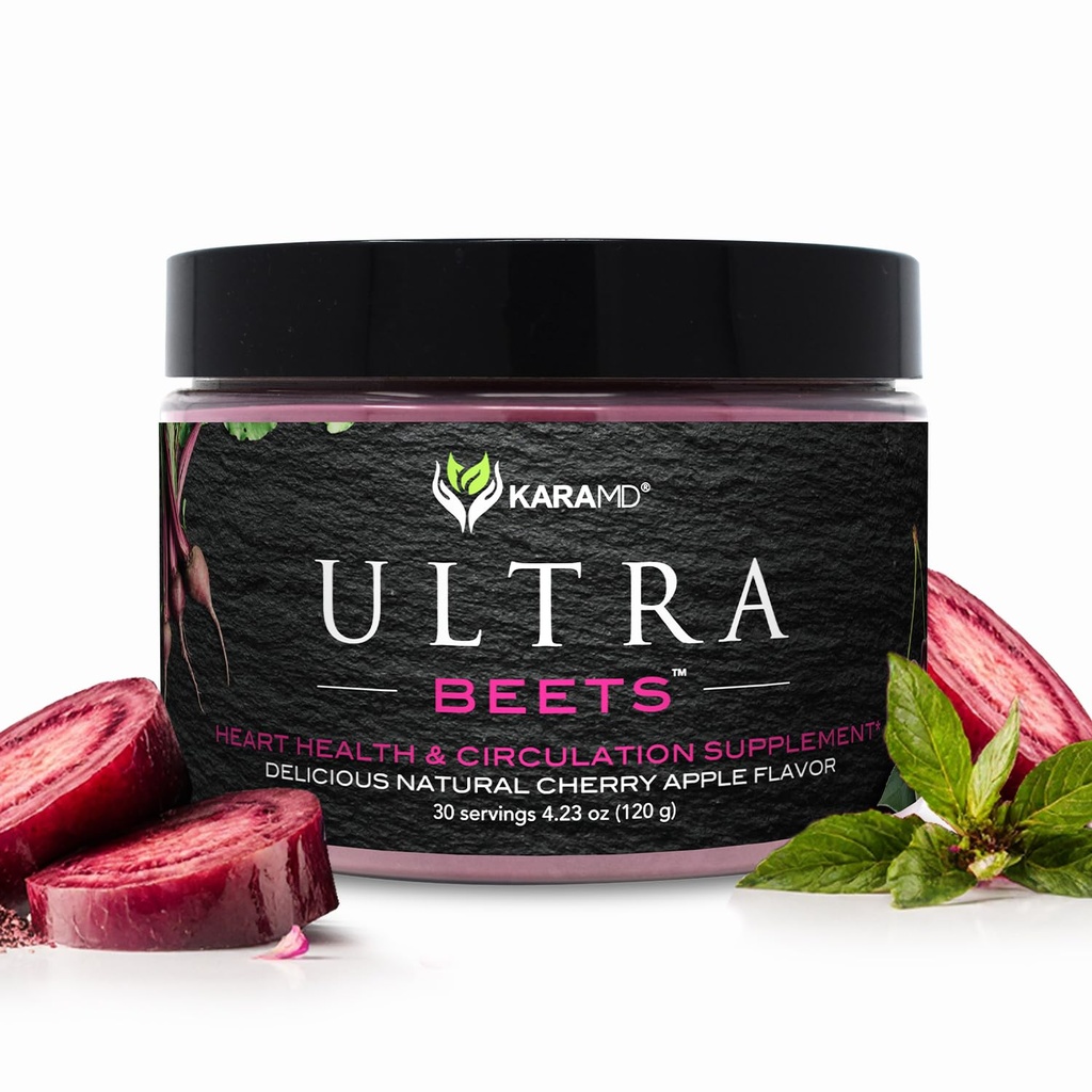 KARAMD UltraBeets 美味比特罗特超级食品粉 天然Vegan 友好型,非GMO型和Gluten型免费硝酸奶牛 补充 QQ 支持流通和能源(30个集中服务)