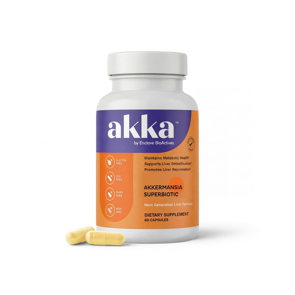 AKKA - Akkermansia Probiotic Liver Cleanse Detox & Repair - Liver Health Supplement for Energy, Digestion & Metabolism with Akkermansia Muciniphila (AKKA Superbiotics), Non-GMO, Gluten-Free, 60 Caps