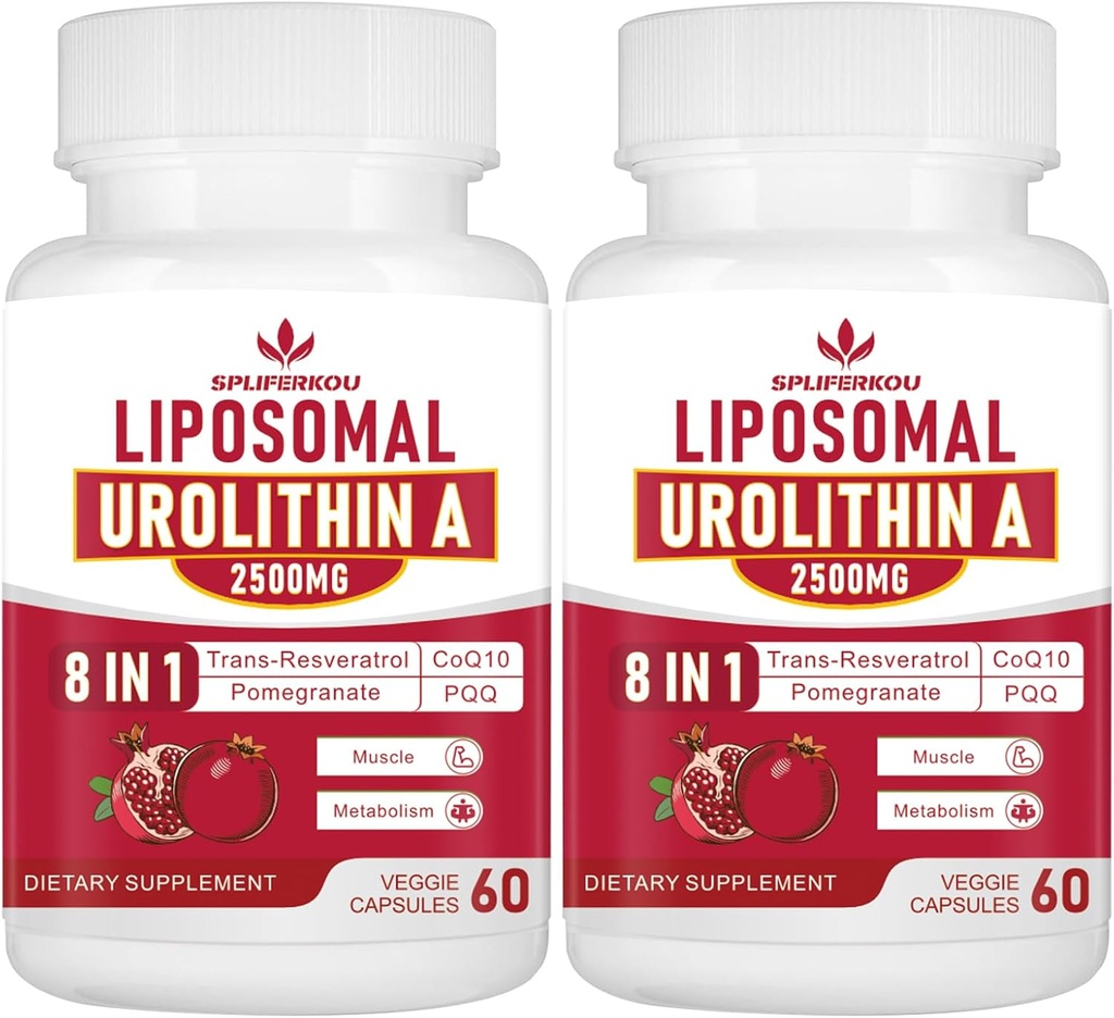 Liposomal Urolithin A 补编,2500mg,促进能源,60Capsules