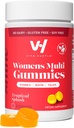 VitaHustle Womens Multivitamin Gummys, Vegan, Biotin, Folate, 女性健康, 头发, 皮肤和钉子, 低糖, 非转基因生物, 热带喷洒, 50个计数