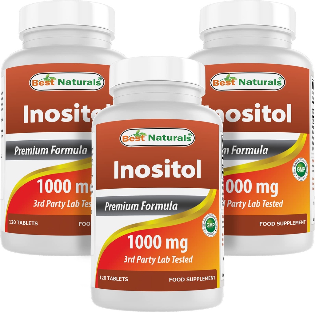 Best Naturals Inositol 1000 mg 120 平板电脑(120个计数(1包))(120个计数(3包))