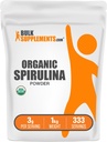 Bulk Assupports.com 有机螺旋藻粉 - 超级食品 绿色螺旋藻粉 - 草药补充剂 - Vegan-Friendly,每服3克,1公斤(2.2磅)(包1)