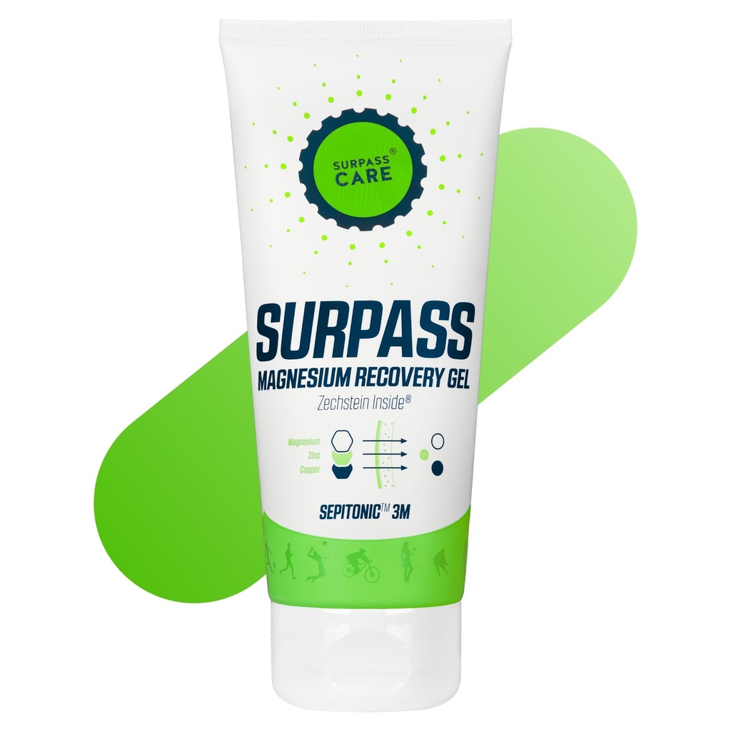 Surpass专业 Menthol Gel 代表运动员 – 肌肉冷却效应 – 刺激激活后恢复和性能 – 帮助防止Cramps – 高吸附性主题镁 (6.76oz)