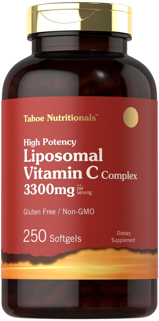 Tahoe营养素 Liposomal维生素C 复合体 → 3300mg → 250软胶 → 高概率 → 非GMO, Gluten 免费补充
