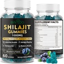 Shilajit Gummys for Men and Women - 85+ Track Minerals & Fulvic酸中的无糖Shilajit补编,提供能源、大脑和豁免支助-60 Gummys
