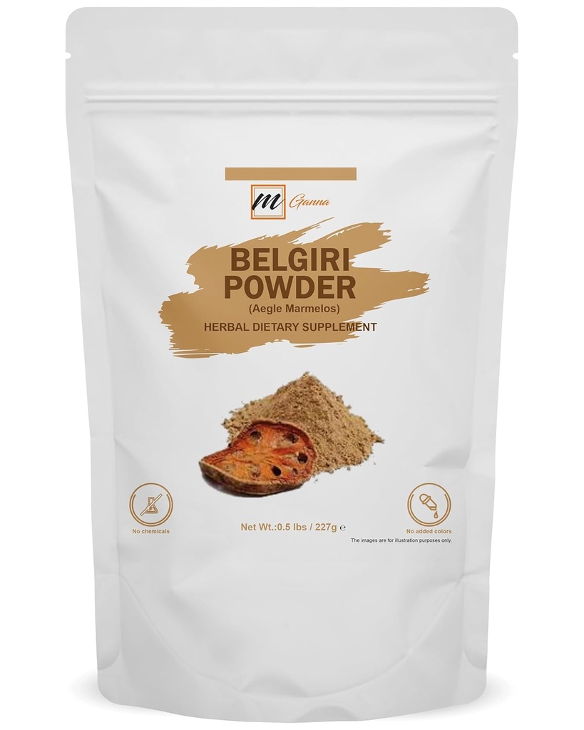 100%天然贝尔吉里 → 227 GMS / 0.5 LBS → Aegle Marmelos → Bael粉 → Wood Apple粉 用于保健和美食