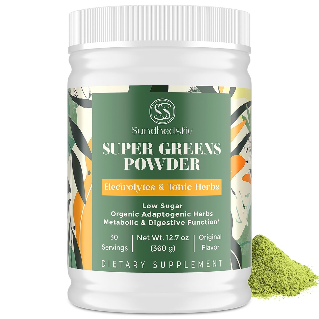 超级绿皮粉超食品 + 电解质 和通力 草药 → 有机绿皮草 Shilajit, 适应剂, 抗氧化剂, Preobiotic & Probiotic & Postbiotic → 用于能源, Gut & Immune| 不受欢迎的 - 30种服务
