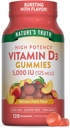 大自然的真理维生素D3 Gummys | 5000 IU | 120 Counter | Vegetarian, Non-GMO & Gluten Free Supple | Natural Peach Flavor, pack of 1