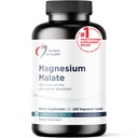 健康镁(Mlate-Chelated Magnesium as Di Magnesium Malate)的设计 - 支持能源、骨质健康+肌肉恢复的高度生物可用形式(240 Magnesium Malate Capsules)