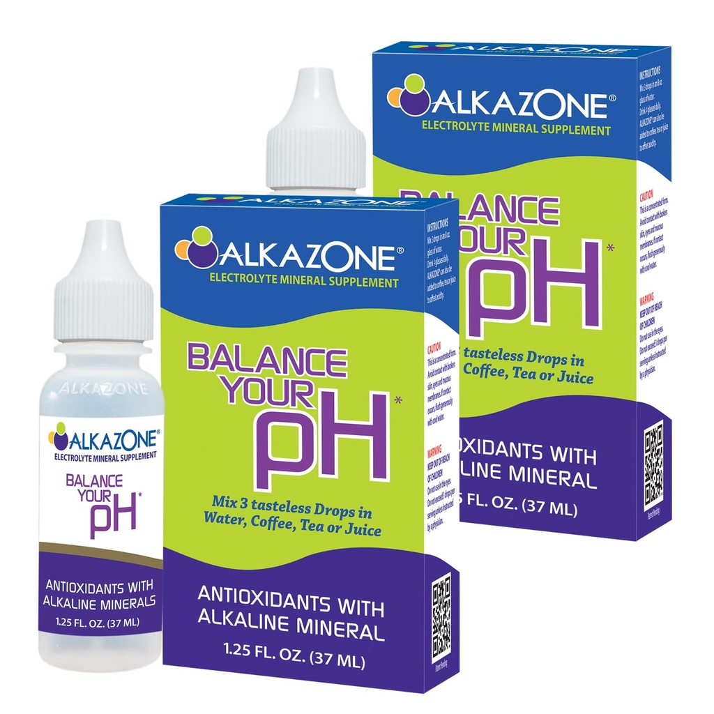 ALKAZONE 平衡您的 pH 抗氧化剂 Alkaline 矿物促进剂和补充剂(2包)