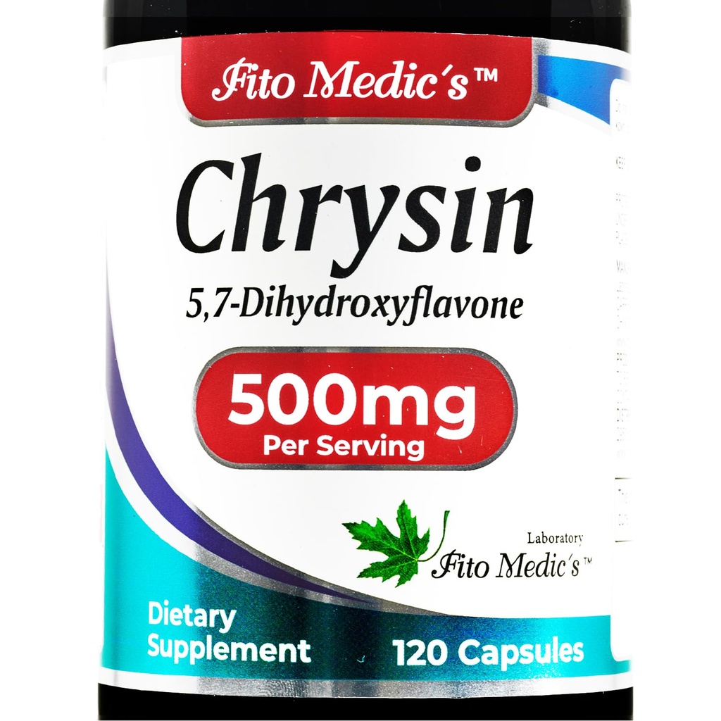 FITO MEDIC's - Chrysin - 500mg - 与 - 激情花 - 120 capsules,超高吸附s.
