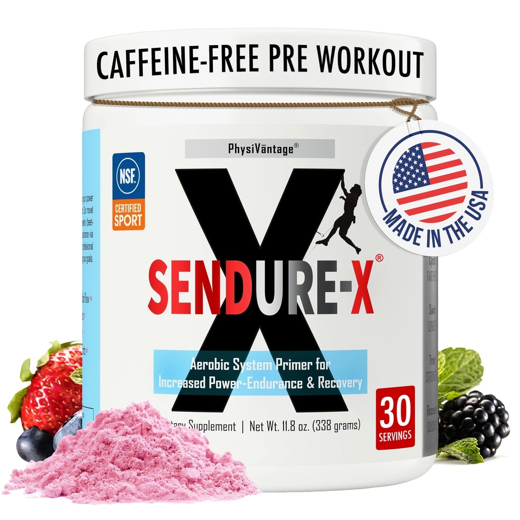 Sendure-X Beetroot + Citrulline Powder - 咖啡因无咖啡因预选赛 - 助攻血流,能源,VO2 Max,耐力,恢复 - NSF 运动认证,峰值性能,自然 - 30 service Wild Berry