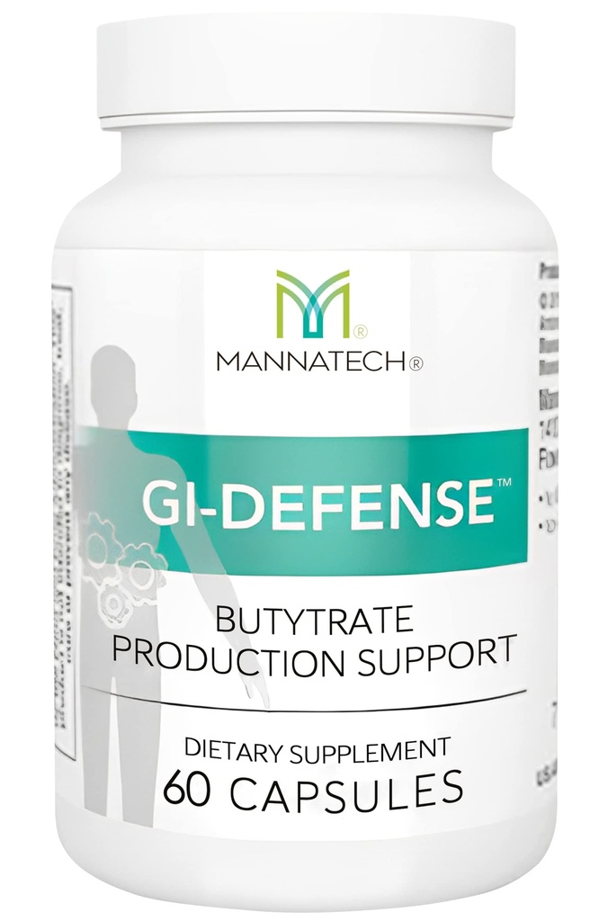 Mannatech Butyrate Supplement - Supports Gut Barrier Function, Intestinal Health, and Digestive Comfort - Promotes Short Chain Fatty Acid Production, Immune Support Supplement GI-Defense 60 Capsules