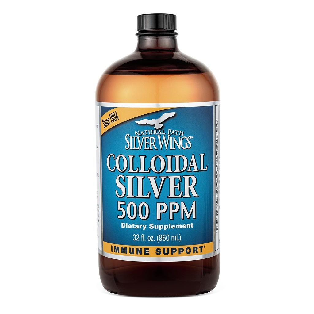 天然路径银翼(英语:Natural Path Silver Wings Colloidal Silver 500ppm (2,500mcg)) Immune Support Suppos 32 f. oz. (英语).