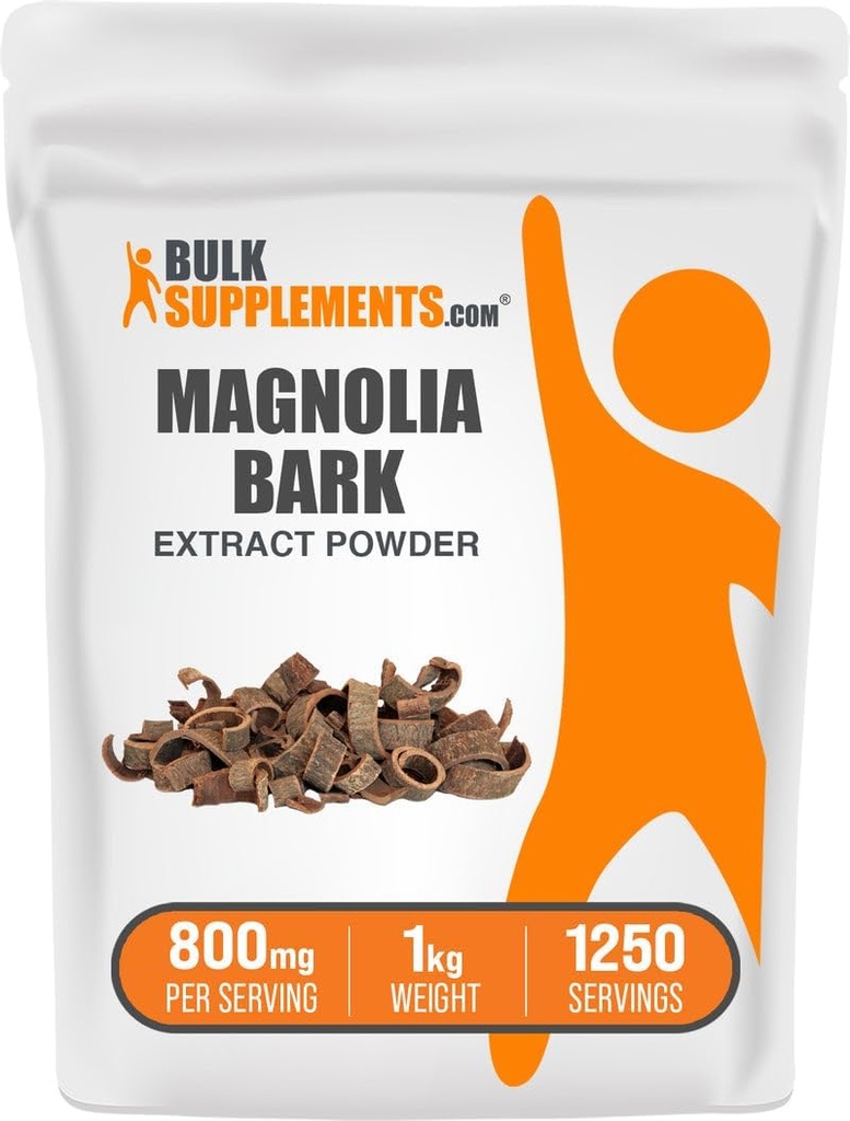bulk Assupports.com Magnolia Bark 抽取粉 - Magnolia Officinalis, Magnolia Bark 补编, Magnolia 抽取 - Gluten Free, 800mg / service, 1kg (2.2磅) (包1) (包1)