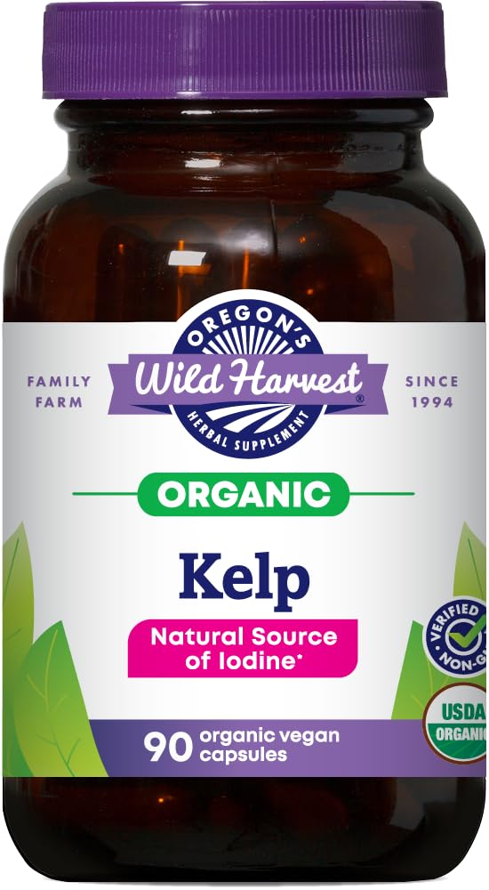 俄勒冈州野生丰收凯尔普有机补充 碘的天然来源 Vegan Capsules, 90 Counter