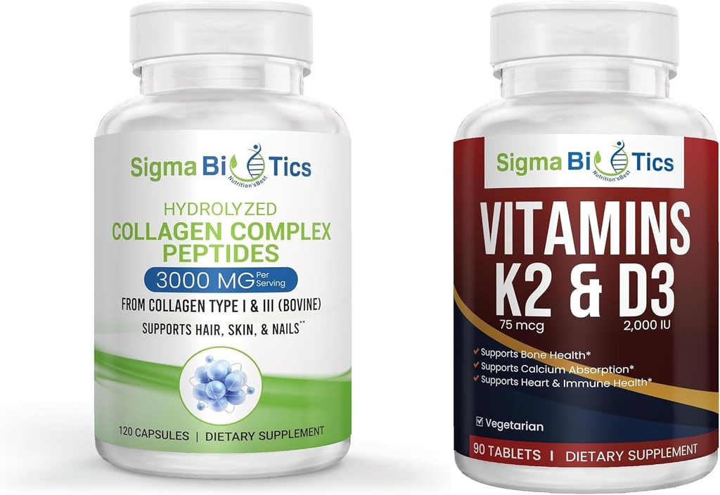 Collagen 复合体和可切除维生素D-3并配有 K-2 补编