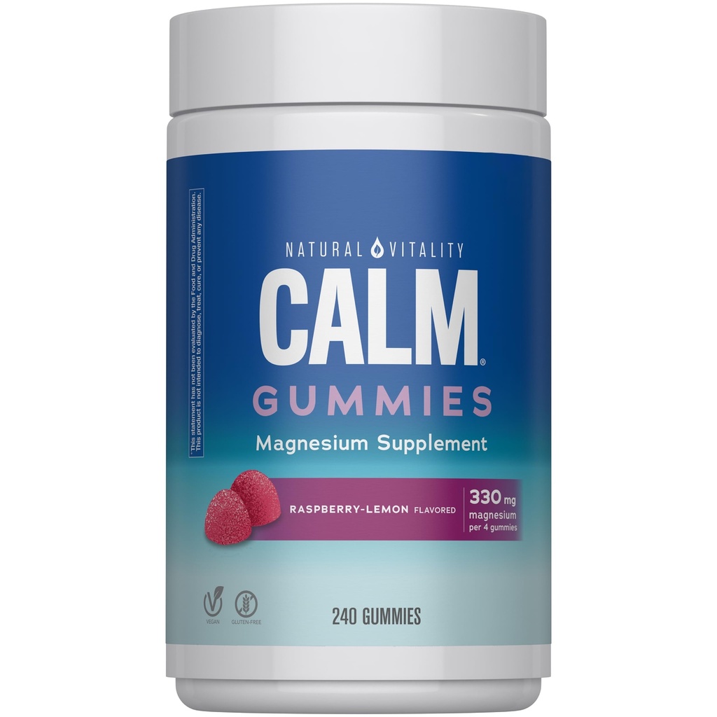 (原始内容存档于2018-04-26) (英语). Natural Virality Calm, Magnesium Citrate Supplement, Relief Gummys, 支持对压力的健康反应, Gluten Free, Vegan, Raspberry Lemon Flavored, 240 Gummys.