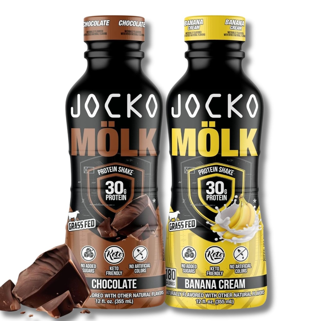 Jocko Fuel Mölk RTD 蛋白质摇篮-巧克力和香蕉奶油(共计24包)