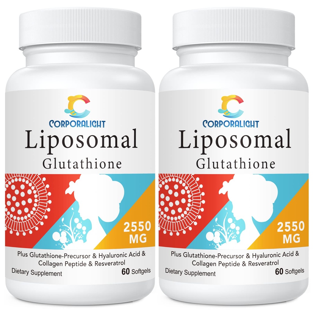 Liposomal Gluutathione 软胶,强化吸收- Liposomal 交付, 活性形式 L-Glutathione, 细胞, Imune 函数和肝脏解毒, 富含抗氧化剂公式, Gluten Free, 120 软胶