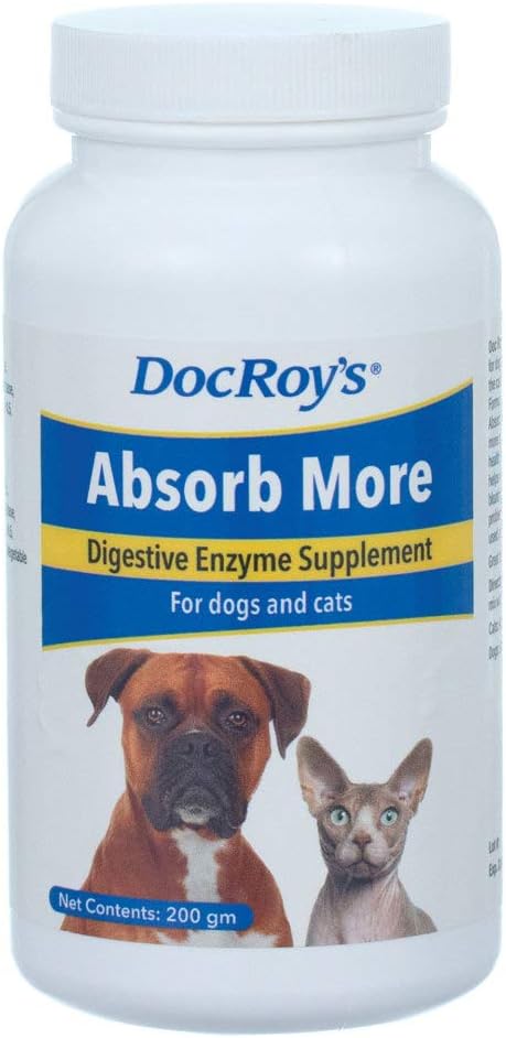 Doc Roy's Absorb More - 消化酶补充 - 狗和猫 - 200gm Granules