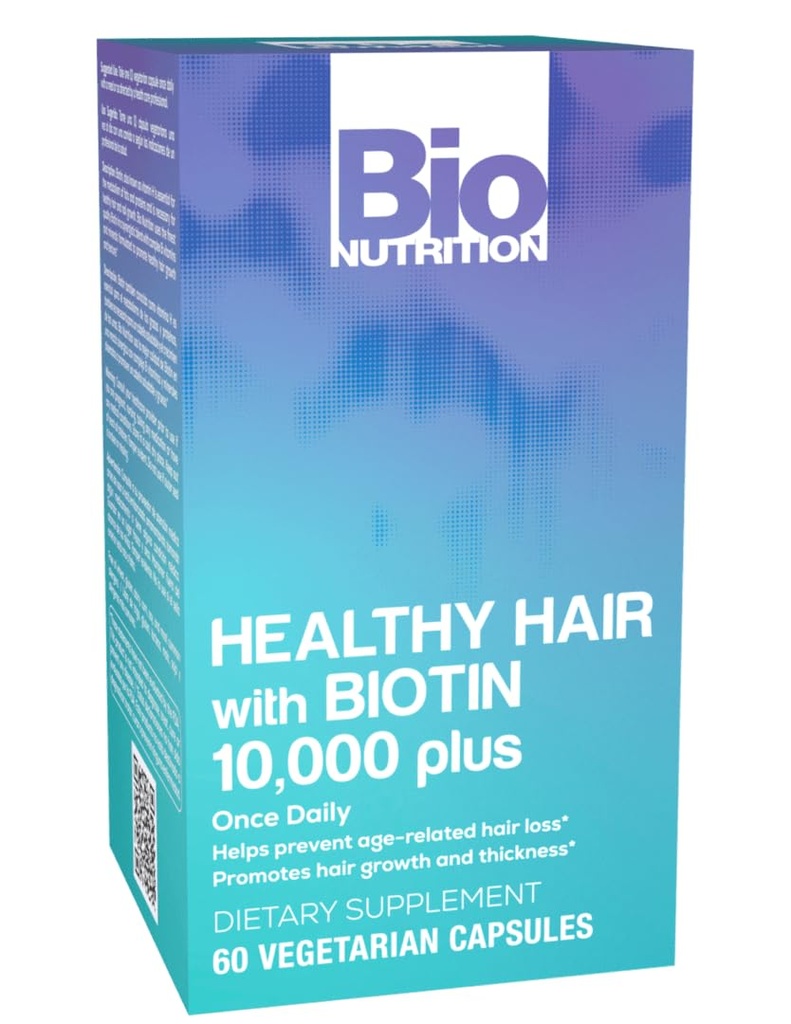生物营养 健康发型支持 Biotin 60 蔬菜 Capsules 强发型  Thi Thicker hair  Promote 促进发型生长  Th 与复杂 B 维生素和矿物的混合
