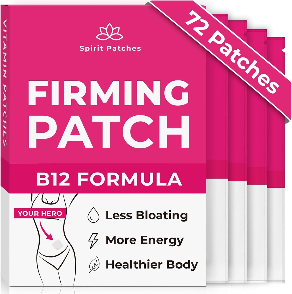 固件 B12 补丁(72包) - 100% 天然维生素补丁给女性,能量和身体支持,自干透明贴纸 - 强化公式