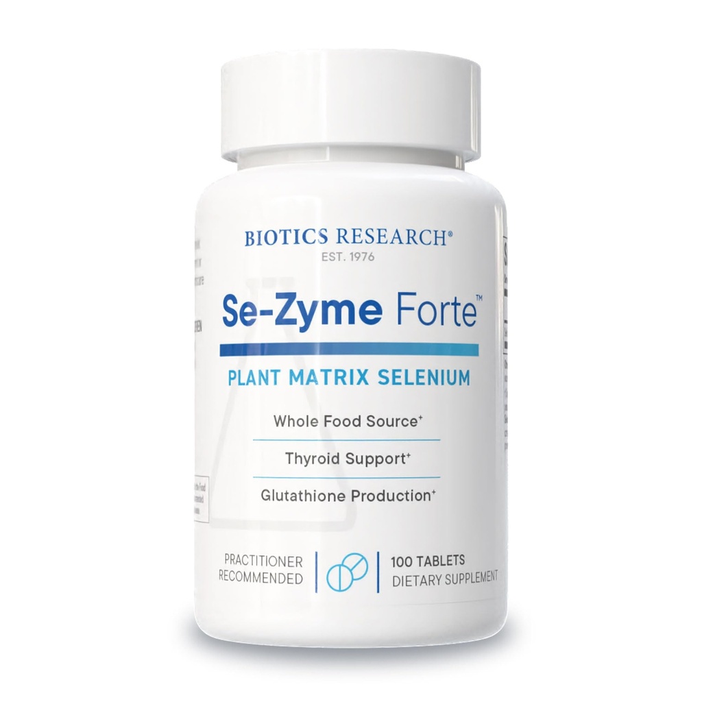 生物研究 Se-Zyme ForteTM - 全食品硒源,甲状腺功能,DNA生产,认知健康,强抗氧化剂,100片