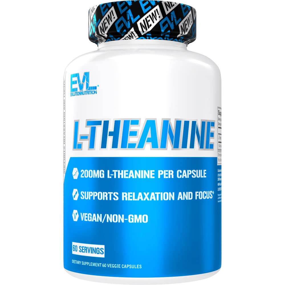 Evlution L Theanine 200mg Capsules for Focus and Relaxed 营养 L-theanine 200mg Notrotic 关注与能源补充 - 日间迷幻支助和诺热带焦点补充