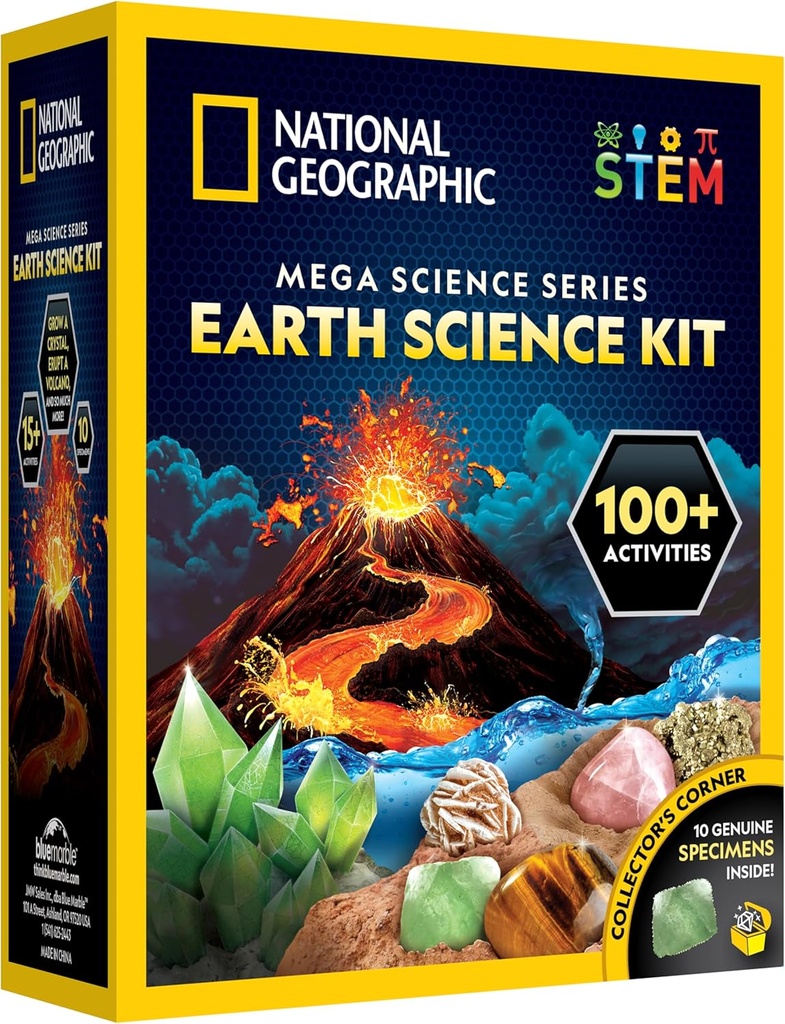 国家地理STEM科学包 - 15+ 实验、晶体生长、火山基、儿童开发基和宝石 -- -- 独家