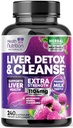 Gentle Liver Cleanse Detox & Reference Formula - Silymarin Milk Thetle, Dandelion Root, Artichoke 提取器, Turmeric, Choline, & Beetroot - 240 Veggie Capsules 的高级肝脏支持补编