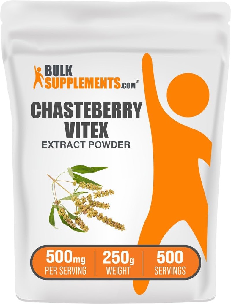 Bulk Supposes.com Chasteberry 提取粉末 - Chasteberry源出自Vitex Berry, 草药补充剂 - Vegan & Gluten Free, 每人500mg, 250g (8.8 oz) (Pack of 1).