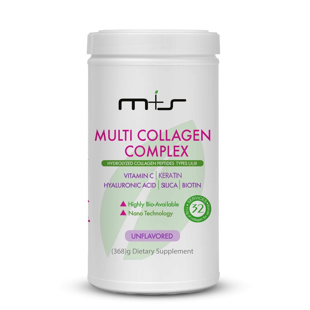 M+S 多Collagen Complex – 水解Collagen peptides,类型一,II,III用于皮肤,头发,钉子和关节 – 配有维生素C,Hyaluronic酸,Keratin,Biotin和Silica(未味)