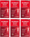 Globulo Rojo 铁辅料 - 配有高概率铁和乙类维生素的饮食辅料,60片-6包