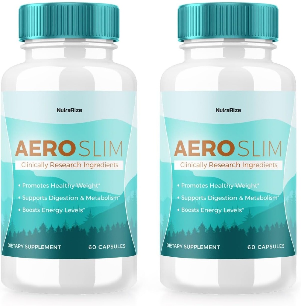 (2 Pack) AeroSlim Capsules - AeroSlim 高级体重健康膳食补充剂,最大强度全自然药丸用于靶贝利脂肪,重量管理公式,Aero Slim (120 Capsules)