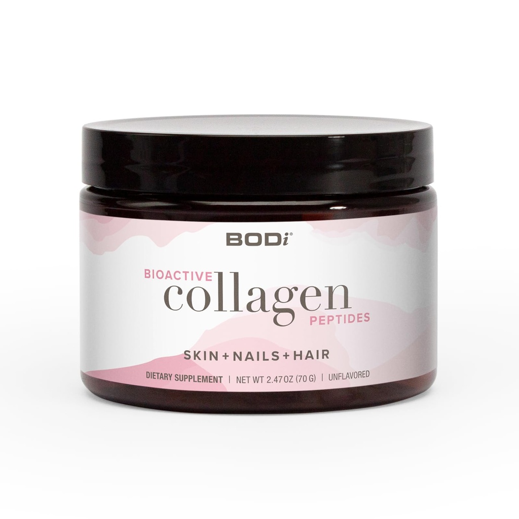 BODI Bioactive Collagen Peptides Powder,用于皮肤,头发和钉子健康的Collagen I & III型,女性无胶质补充剂-水解Collagen,未味,2.47 oz,28 服务品