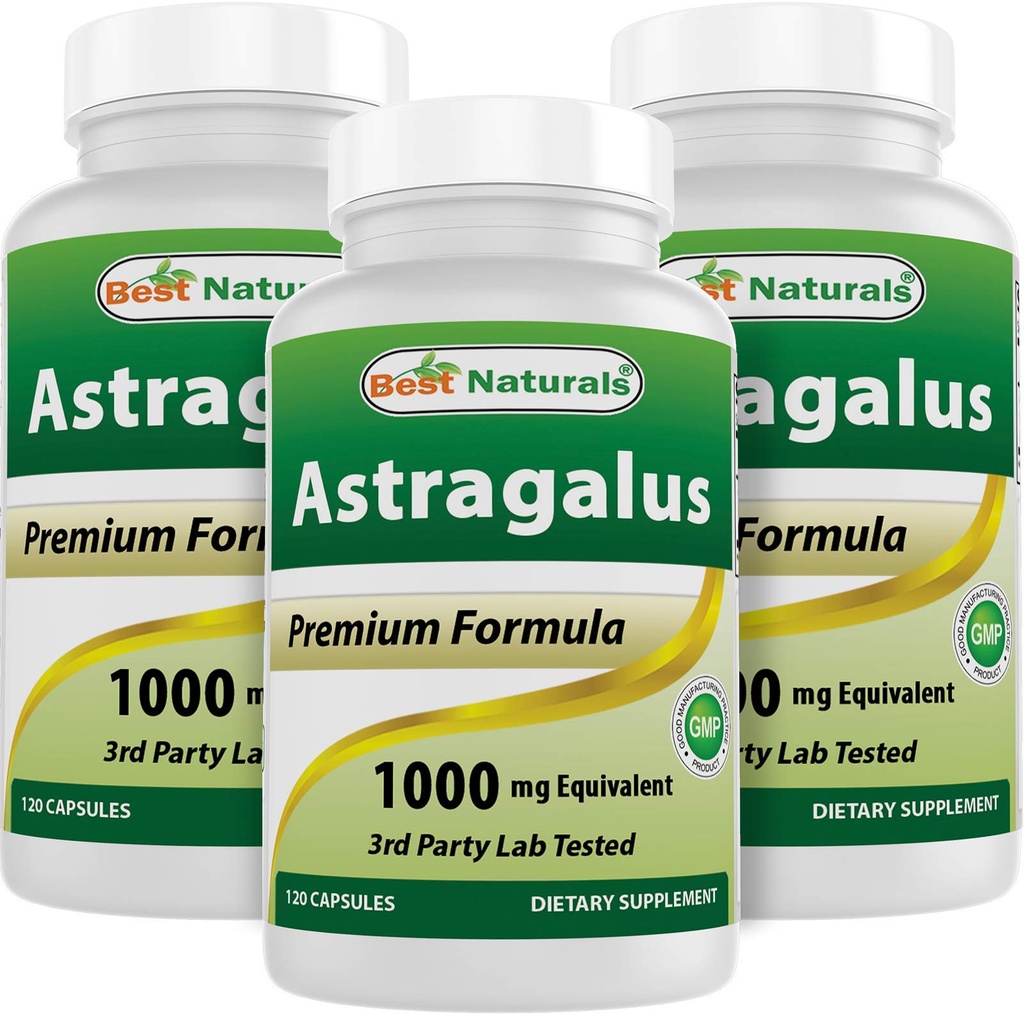 最佳自然剂 Astragalus Capsule, 1000 mg, 120 counter (Pack of 3)