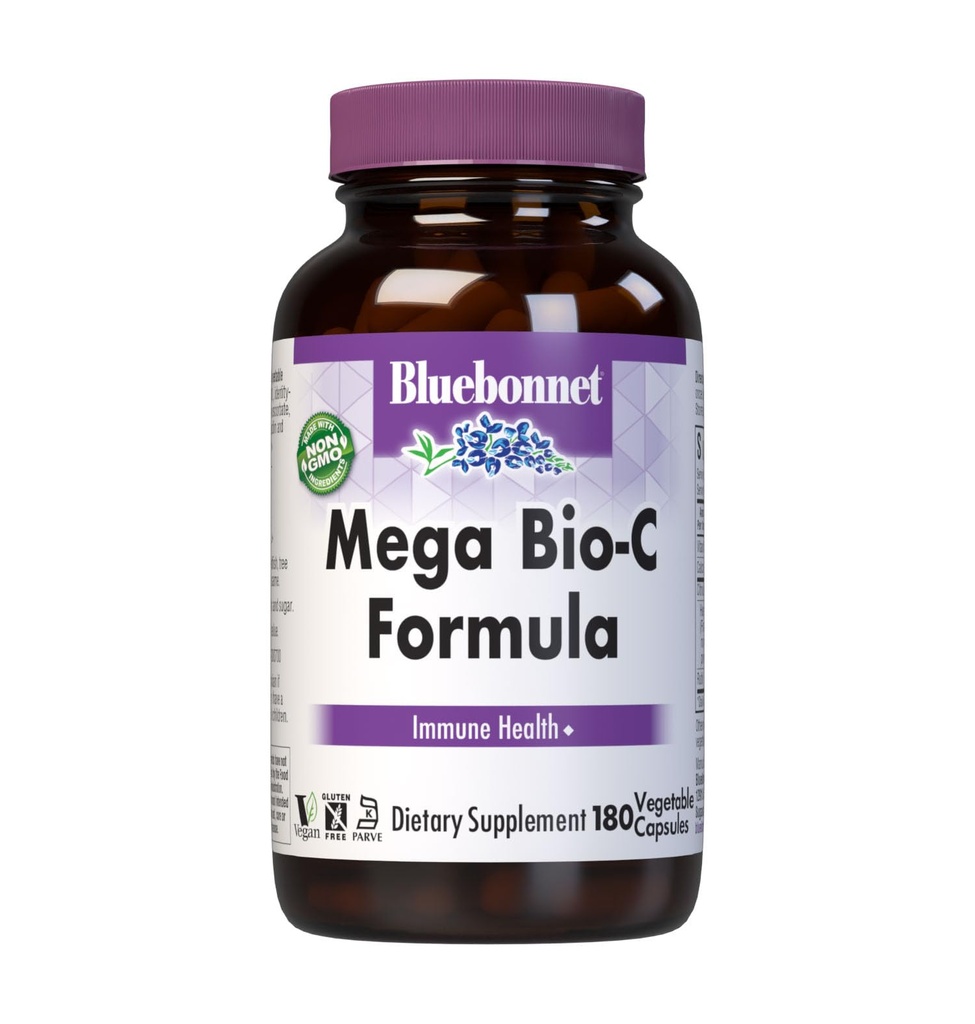 Bluebonnet 营养 巨型生物-C 配方 蔬菜 高概率增肥 维生素 C ,用于免疫健康,大豆自由,Gluten自由,非GMO,Kosher,奶油自由,Vegan,180 Counter