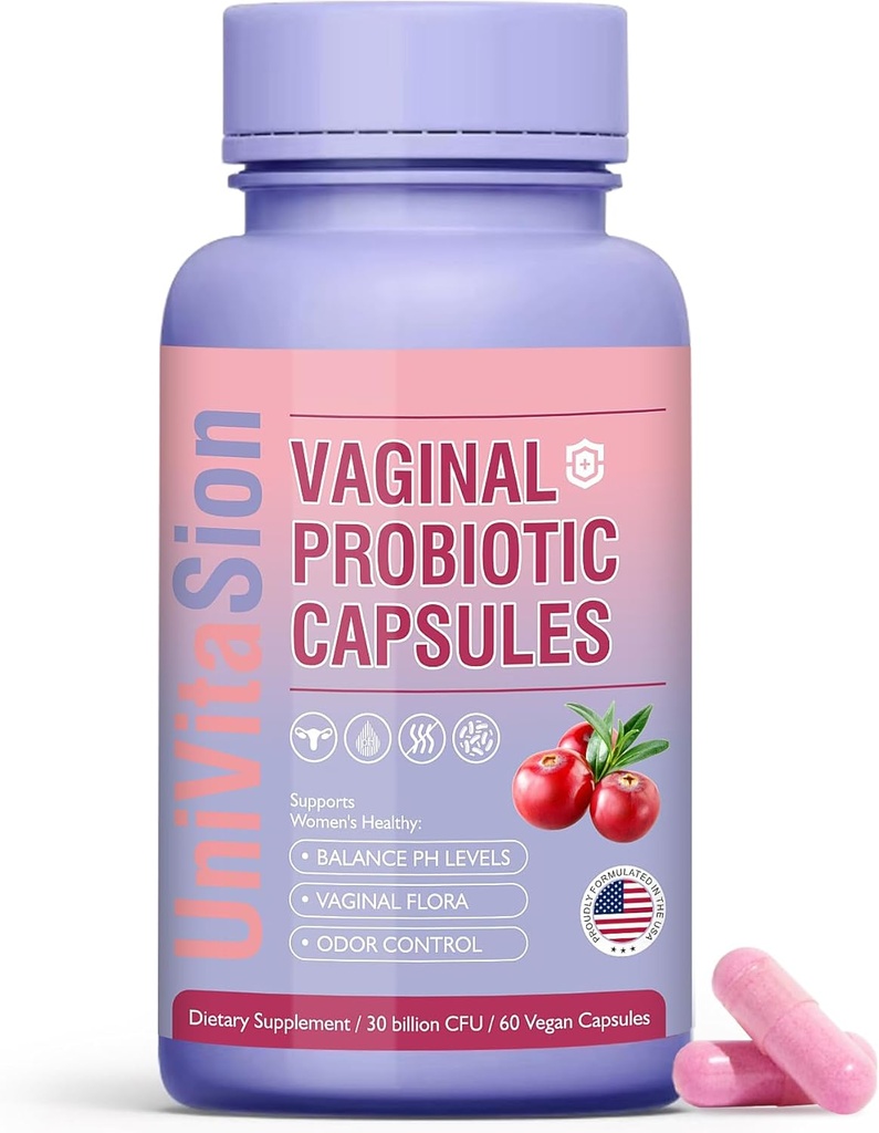 单维塔西翁 妇女阴道避孕药 PH 平衡、乳腺杆菌先生复合物、 Cranberry 提取物、D-Manose 保护阴道保健植物、阴道口服控制 -- -- 30亿CFU、60 Capsules