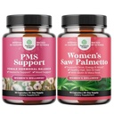 PMS支助包和Saw Palmetto 妇女-DIM、Chasteberry、Black Cohosh & Ashwagandha 期间的Cramps、Bloating、Mood Swing 和Saw Palmetto 提取包,与 Maca 根和 Biotin 换发