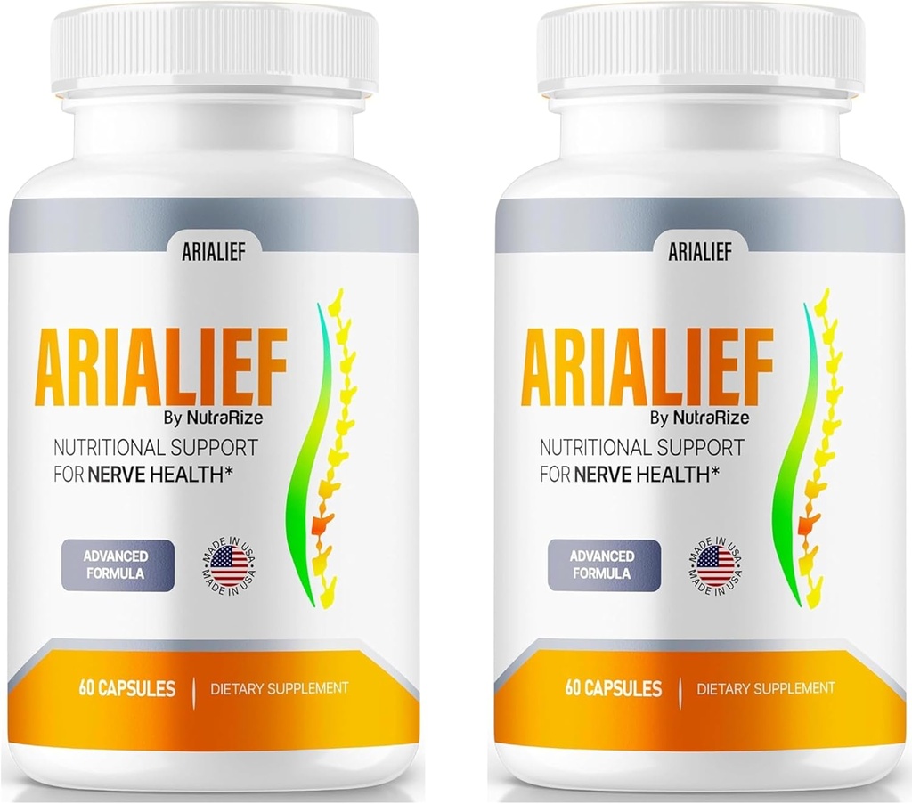 (2包) Arialief Capsules, Nerve 健康的官方营养支持,所有天然 Arialief 健康神经维生素, Arialief Pills Premium, Aria LIEF Pastillas Review (120 Capsules)