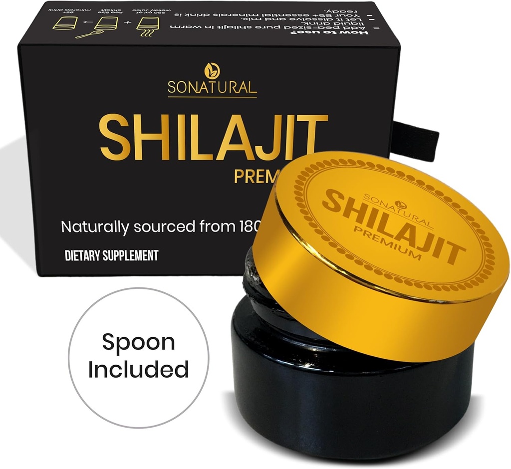 SONATURAL Shilajit 纯喜马拉雅有机体 - 30g Premium 100%纯 Shilajit Rein 配富尔维奇酸和85+ 能源和免疫支持跟踪矿物复合体(2个月供应)