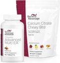 Bariatric Advancage Chewable Advanced Independent EA 无铁-混合果实,60 count and Calcium Citrate Chewy Bites 500 mg - 各种水果火焰,90 count