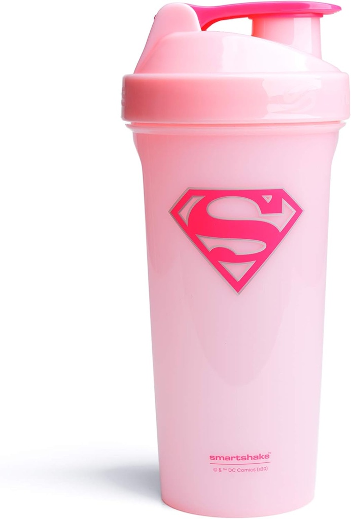 Smartshake Lite Justice League Protein Shaker Bottle 800ml – DC 漫画水瓶,防漏BPA 自由健身摇摆和蛋白粉(超级女孩)