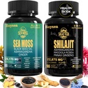 宝海. Shilajit和Sea Moss Bundle - Sea Moss (7000mg), Ashwagandha (2000mg), 黑籽油 (4000mg), Ginger & Shilajit (9000mg), Rhodiola Rosea (1000mg) – 90 count (1 pack) .