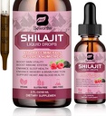 Shilajit Resin液滴 有机 Shilajit 85+ Trace Minerals Complex with Ashwagandha, Turmeric, Ginseng, 查加增购支持, 能源促进器 - Vegan
